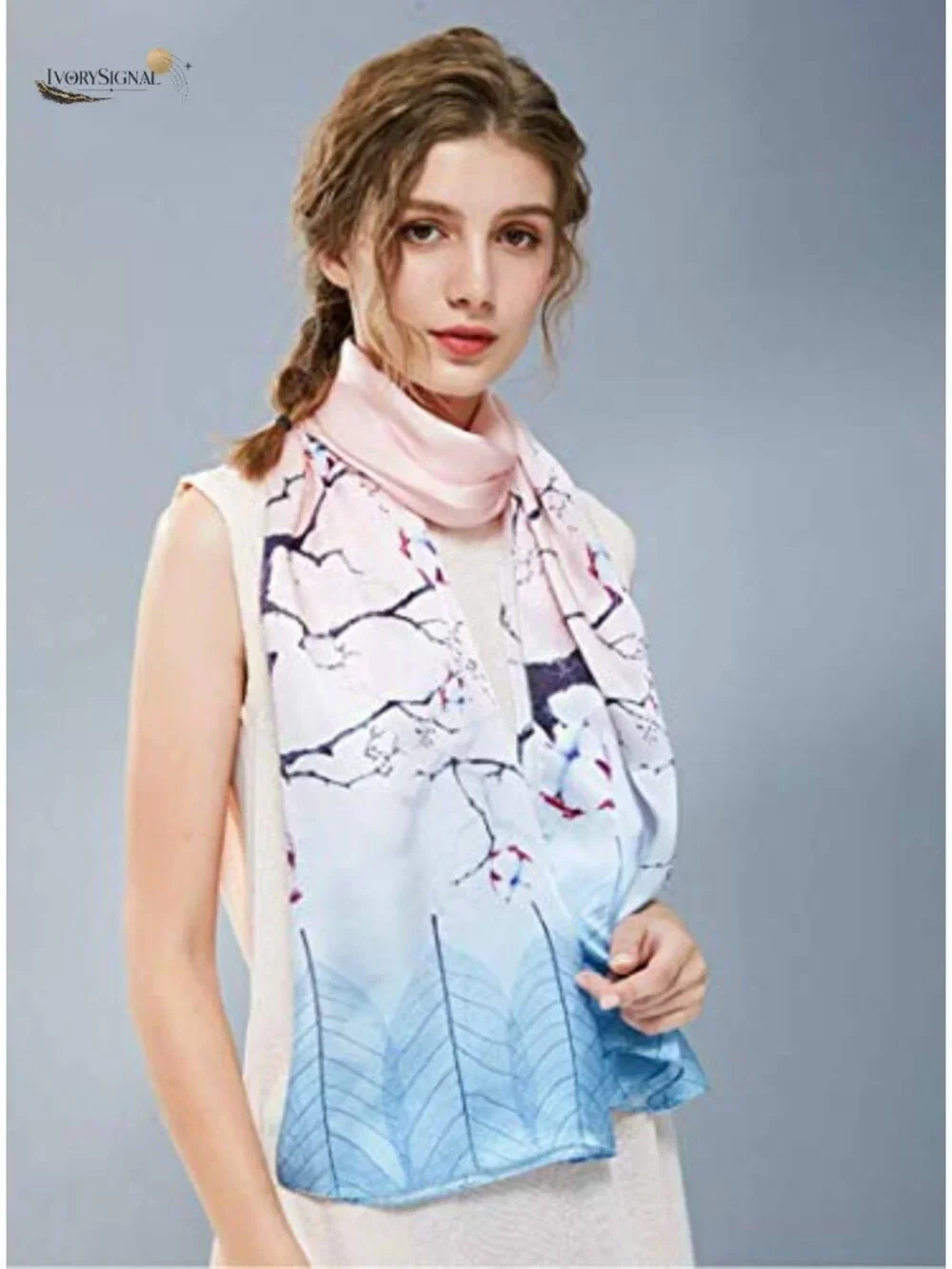 100% Pure Silk Long Scarf Oblong Shawl Women Large Wrap